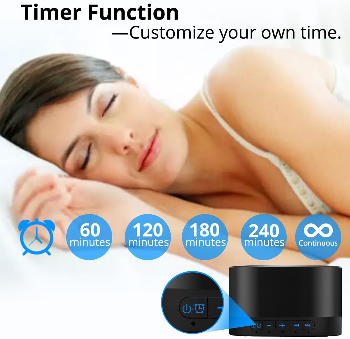 Sleep Sound Machine – 20 Soothing Sounds, Memory Function & Sleep Timer 