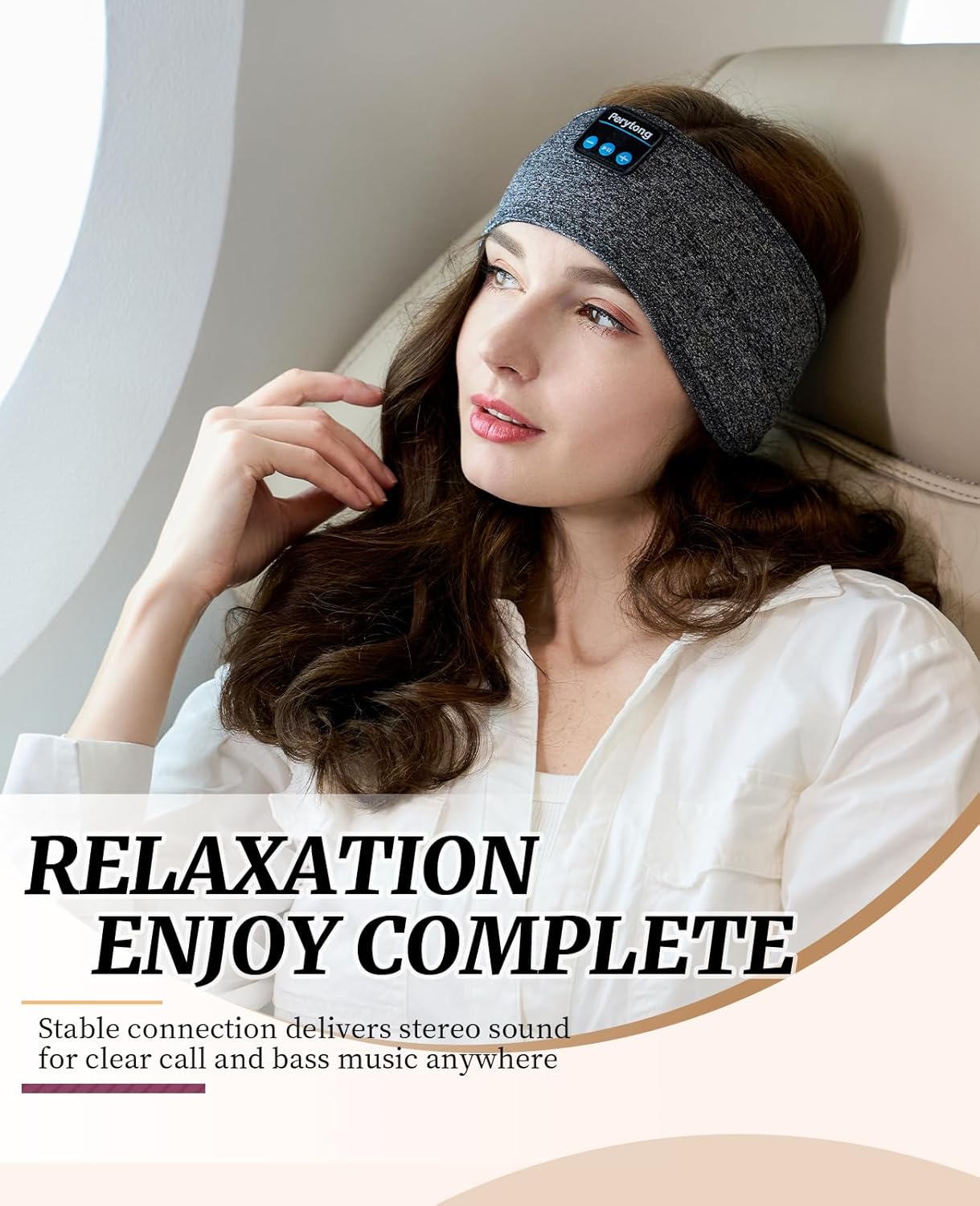 Wireless Bluetooth Sleep Headband – Ultra-Thin HD Stereo Speakers for Comfortable, Distraction-Free Rest