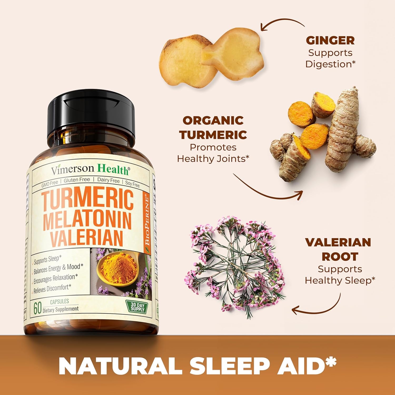 Deep Sleep Blend – Natural Sleep Aid with Turmeric, Melatonin & Valerian Root