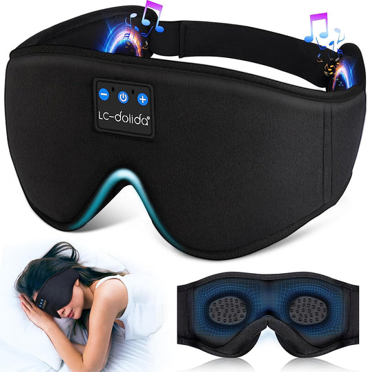 3D Sleep Mask with Bluetooth Headphones – Wireless, Ultra-Thin Stereo Speakers for Restful Sleep