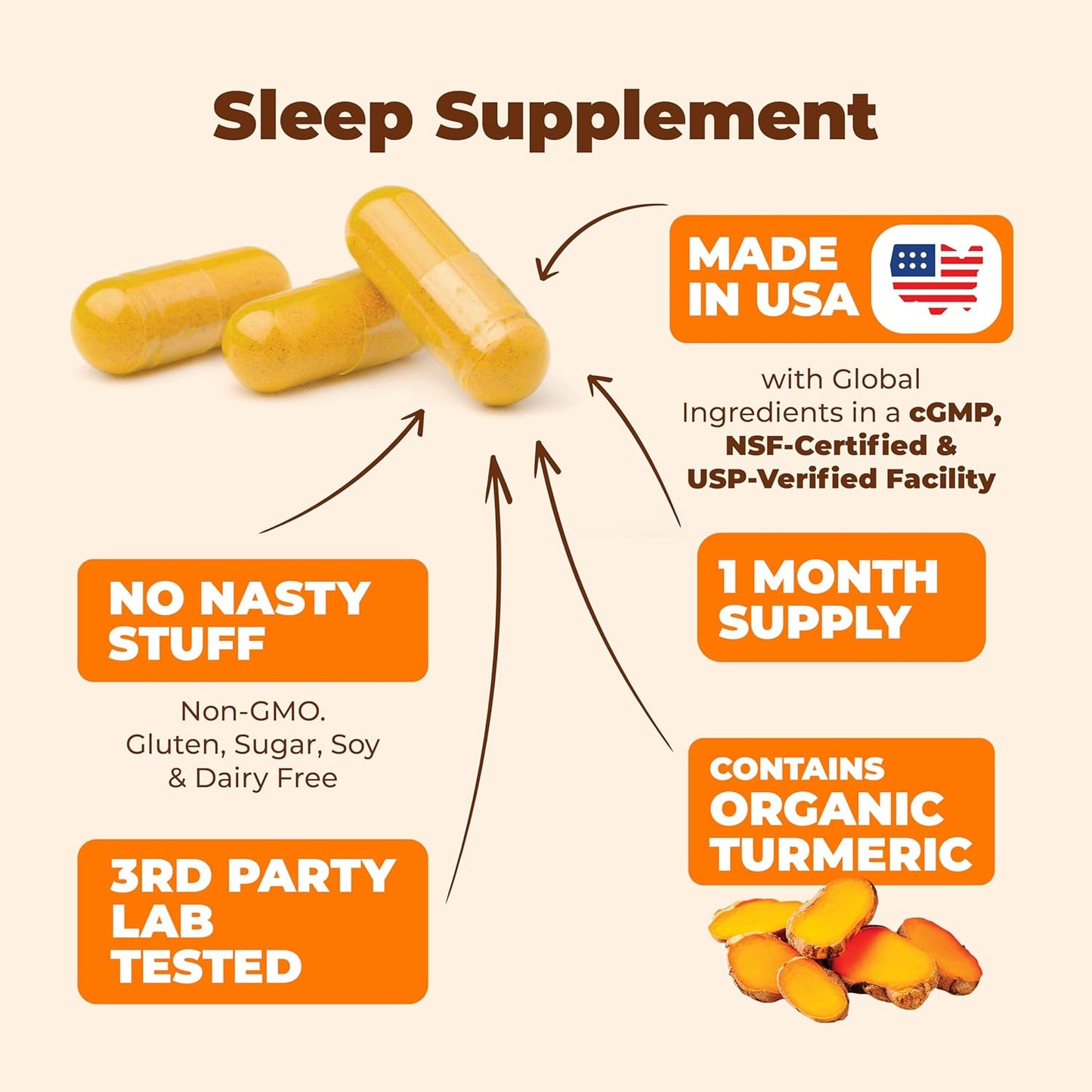 Deep Sleep Blend – Natural Sleep Aid with Turmeric, Melatonin & Valerian Root